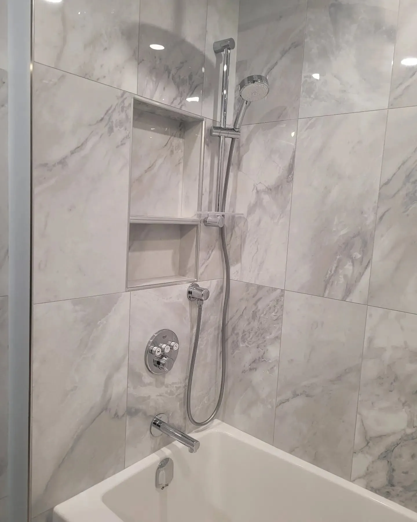 Marble shower & tub install